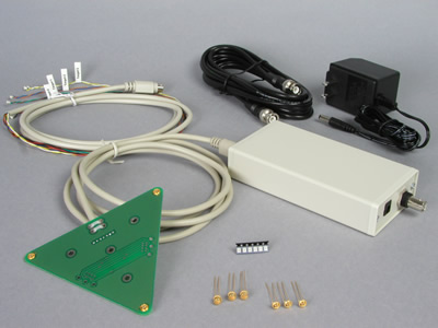 Image of Active Target Adapter and included triangle target (3 LEDs).
