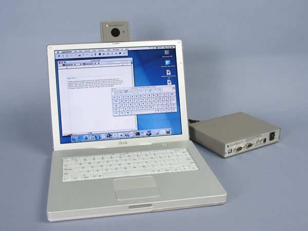 HeadMouse for Portables mounted on notebook computer.