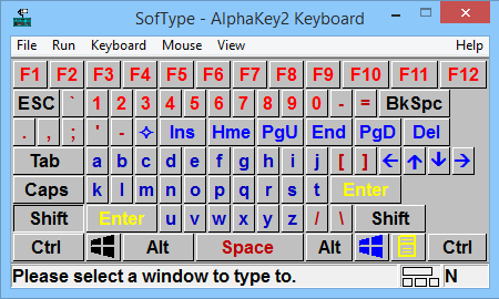 SofType with an alphabetical layout